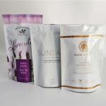OEM Stand Up Aluminum Doypack Gold Foil Effect Plastic Packaging Bags For Bath Salts And Herbs for sale