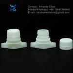 Plastic Non Spill Liquid Pouch Bottle Spout With Screw Cap For Refillable Squeeze Pouches for sale
