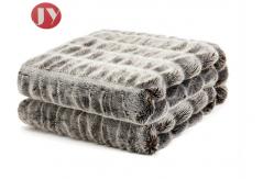 China Rectangular brown Faux Animal Fur Blanket Stretch Rabbit Fur Super Soft luxury supplier