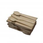 100cm Birchwood Disposable Wooden Cutlery Set Customized Wrapped For Restaurant for sale