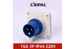China IEC standard 32A 220V Single Phase Industrial Panel Mounted Plug Blue supplier