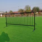 PVC Coated Temporary Crowd Control Barrier Fence 1.2M Black Metal Pedestrian Barriers for sale