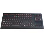 Washable desktop illuminated silicone rubber industrial keyboard with touchpad for sale
