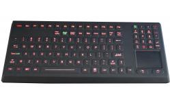 China Washable desktop illuminated silicone rubber industrial keyboard with touchpad supplier