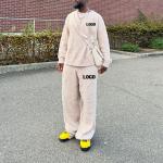 Clothing Manufacturers Jogger Set Winter Mohair Warm Sweatshirt and Baggy Stacked Sweatpants Set Tracksuits for Men Custom Logo for sale