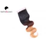 Three Tones Body Wave Human Hair Lace Closure With 4x4 Lace
