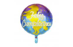 China Spanish Happy Birthday Round Hexagonal Aluminum Film Balloons 18 Inch supplier