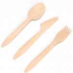 Disposable Biodegradable 185mm Wooden Strong Knife Fork And Spoon Old Style for sale