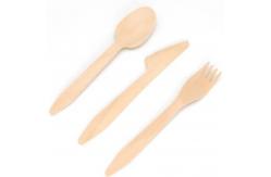 China Disposable Biodegradable 185mm Wooden Strong Knife Fork And Spoon Old Style supplier