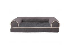 China Eggshell Cotton Filling Elegant Grey Pet Sofa Bed With Non Slip Bottom supplier