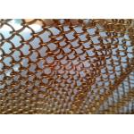 Anodized Aluminium Coil Metal Mesh Curtains Gold Color For Architectural Decoration for sale