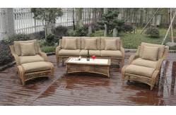 China 6pcs half round rattan sofa set supplier