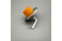 China Compact plastic gas canister valve for emergency kits with child-resistant cap supplier