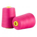 Green / Yellow 100 Spun Polyester Sewing Thread Dyed Tube Anti - Pilling Good Evenness for sale