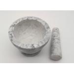 Customized Natural Stone Mashing Bowl Well Designed Nice White With Vein