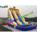 Customized Outdoor Inflatable Water Slides / Water Slide Pool With PVC Tarpaulin for sale