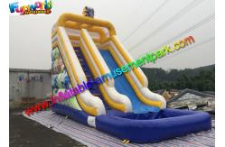 China Customized Outdoor Inflatable Water Slides / Water Slide Pool With PVC Tarpaulin supplier