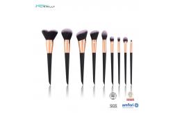 China OEM Customized Makeup Brush Set 9PCS Aluminum Ferrule Plastic Handle supplier