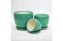 China Customized Round Ceramic Pots Wide Selection Drainage Included supplier