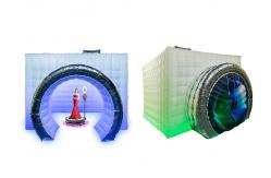 China White Inflatable Photo Booth With Camera Customized Internal RGB Light supplier