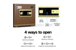 China Coffee Solid Steel Office Safe Box Dual Alarm Fingerprint Safe Box Small Safe supplier