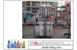 China Chemicals Bottle Filling Line / Foaming Detergent Filling Machine Line With Servo Filling Machine supplier