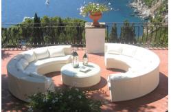 China half-round wicker sofa set      supplier