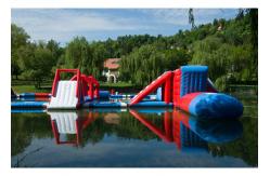 China Lake Big Floating Aqua Park / Inflatable Obstacle Course For Business supplier