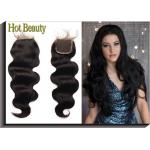 Peruvian Hair Body Wave Closure / 100% Human Hair Hair Extension 1 Piece for sale