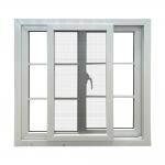 Customized PVC Double Horizontal Sliding Windows With Mosquito Screen Vinyl Sliding Windows