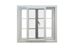 China Customized PVC Double Horizontal Sliding Windows With Mosquito Screen Vinyl Sliding Windows supplier