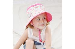 China Lightweight Fabric Wide Brim Bucket Hats 43cm Childrens Sunhat supplier