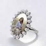 Sublimation Pearl Finger Ring Fashion Blank Photo Finger Ring Diy Custom for sale