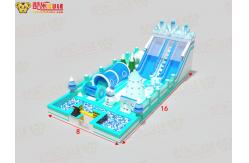 China Light Blue Color Inflatable Childrens Inflatable Bouncy Castle supplier