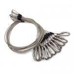 Anti Corrosion Steel Wire Rope Sling Double Loop 2 Carabiner For Hanging for sale