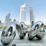 Urban Exhibition Stainless Steel Artwork   Outdoor Decor Metal Abstract Art for sale