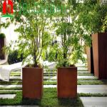 Outdoor Garden Flower Pot Custom Corten Steel Planters 1500*500*600mm High Durability for sale
