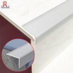 Anodized Black Metal Stair Nosing 2.8m Length Slip Resistant Trapezoid