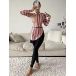 Conservative Muslimah Swim Wear Dubai Arab Islamic Bathing Suit Striped Long Sleeved for sale