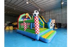 China Kids PVC Inflatable Bouncer Combo With Slide Soccer Theme Castle Playground supplier