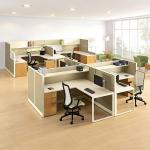 Customized Size Office Workstation with Melamine Board Desktop and Aluminum Frame Modular Office Furniture for sale