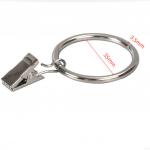 Polished Nickel Round Curtain Ring Stainless Steel Curtain Clip for sale