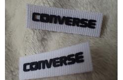 China Converse 3D Silicone Logo Patches Black Soft For Clothing Neck Label supplier