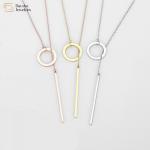 Disc Bar Pendant Stainless Steel Choker , Lariat Y Necklace For Women for sale