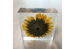 China Custom Sunflower Paperweight Acrylic Globe Paperweight supplier