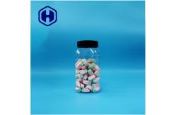 China Triangle Shaped Clear Plastic Dried Food Marshmallow Candy Jar Screw Top Lid supplier