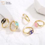 Cute Enamel 18k Gold Plated Pig Nose Open Adjustable Ring For Women Girls Jewelry for sale