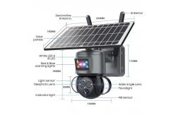 China PTZ 12X Zoom Smart Floodlight Solar Wifi Camera Red Blue Warning supplier