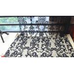 Black Heavy Beaded Mesh Fabric By The Yard , Embroidered Net Fabric With Beads