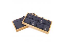 China Multiple Cells Solid Wood Pendant Storage Rack Luxury Necklace Display Tray supplier